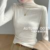 Langsha half turtleneck bottoming shirt for women 2025 winter new warm brushed long-sleeved T-shirt slim fit versatile top
