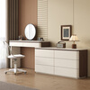 Meimujia 2025 solid wood dressing table and drawer cabinet integrated dressing table bedroom light luxury corner telescopic small apartment bed end table 1.2 meter dressing table + 1.2 meter six drawer cabinet (mirrorless chair) solid wood paint upgraded version