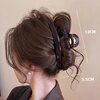 Gemeng's high-end chocolate brown one-word grab clip large shark clip hair clip for women's back of the head Ruth's same clip hair accessory