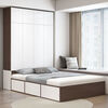 Mouth bed cabinet integrated solid wood tatami combination household combination multi-functional wardrobe combination multi-functional children's bed (oak color) tatami 1200mm*2000mm free home installation