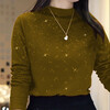 German velvet fabric autumn and winter new style German velvet warm bottoming shirt women's long-sleeved fashionable outer wear women's top yellow green XL recommended 105-120 pounds