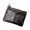 Fat Donglai's same retro oil wax key bag, compact girl's hand card holder, imported technical leather home key bag, black