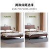 Jasmine purple sauce Nordic modern simple black walnut 1.5mx2m pure solid wood large bed small apartment master bedroom 1m8 double bed black walnut bed 1800*2000 black walnut full bed board