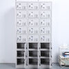 Hard hat storage cabinet 40 dust-free workshop factory employee lockers shoe cabinets 24-door layered lockers with locking roll cabinets information filing cabinets glass cabinet (gray white) 0.9mm ultra-thick and durable