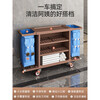 Cleaning cart, multi-function trolley, thickened linen cart, wine room cleaning cart, tool cart, hotel sanitary cleaning cart, single-sided small wheel, brown thickened PP material, noise-free and economical