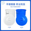 Large trash can, outdoor kitchen trash can, large capacity commercial trash can with lid, sanitation plastic bucket, industrial round bucket, blue 280L trash can + lid 63*76cm