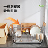 Shuaishi kitchen rack dish storage rack 304 stainless steel electrolytic installation-free dish drainer bowl rack horizontal chopstick barrel