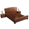 Nanyi Chinese solid wood bed walnut full mortise and tenon large bed 1.8m single double bed painted bed board modern bedroom wedding bed full painted bed board mortise and tenon bed 1.8*2.0m