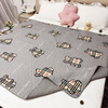 Shantou Lincun double-sided pure cotton bed cover quilted tatami non-slip non-slip bed sheet pure cotton quilted mattress kang cover universal for all seasons gray small grid double-sided pure cotton high-temperature washing process 150x200CM single piece