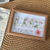 Shisuman diy handmade glue-dried flower letter photo frame ornaments office bedside decoration Chinese Valentine's Day birthday gift 6-inch log photo frame + full set of material package + yellow flowers DIY production including tools + gift bag