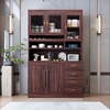 Dizhu new Chinese style black gold solid wood wine cabinet and sideboard integrated wall-mounted living room glass door tall multi-functional storage cabinet 7904#1.2 meters long 120x40x200 black gold