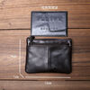 Fat Donglai's same retro oil wax key bag, compact girl's hand card holder, imported technical leather home key bag, black