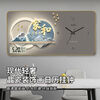 Yuanzu's new Internet celebrity decorative painting wall clock clock wall hanging home punch-free silent creative wall clock living room lunar calendar wall watch upgraded pleasing to the eye (silent + calendar) height 50 cm long 100 cm (gold frame)