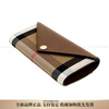 Burberry (BURBERRY) plaid leather and canvas wallet women's tan New Year's gift basic outfit (bag + dust bag)