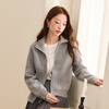 Three-color large size women's clothing 2025 winter new style lapel knitted cardigan sweater loose jacket double zipper fat MM