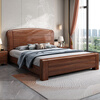 Nanyi Chinese solid wood bed walnut full mortise and tenon large bed 1.8m single double bed painted bed board modern bedroom wedding bed full painted bed board mortise and tenon bed 1.8*2.0m