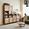 Zhidian North American black walnut rattan cabinet home solid wood combination bookcase storage storage cabinet living room cabinet side cabinet single open grid