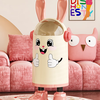 Rabbit trash can household cute high-looking trash can living room and bedroom storage large capacity with cover thickening simple pink smiley face - standing style