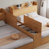 Qiuye Zhuifeng solid wood bed double bed tatami children's low bed floor-standing partition bed twins do not interfere with each other bedroom second child bed twin bed + locker 215*212cm including installation