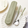 Guofeng 316 stainless steel portable tableware set food grade chopsticks and spoon set personal storage box for students antibacterial 316 avocado chopsticks+spoon+box
