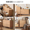 Genji Muyu Solid Wood Chest of Drawers Furniture Simple Drawer Chest Log Color Nordic Bedroom 0.91 Meter Chest of Drawers - Metal Slide