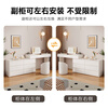 Shuchuan Cream Style Dressing Table Flip Drawer Cabinet Integrated Dressing Table Bedroom Retractable Bedside Storage Cabinet Solid Wood Dressing Table Cream White Flip Cover Dressing Table + Six Drawer Cabinet + Cat Claw Chair ENF Level Door-to-Door Package Installation