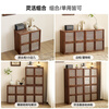 Zhidian North American black walnut intangible cultural heritage square cabinet living room retro rattan lattice cabinet solid wood free combination floor cabinet bookcase North American black walnut square cabinet