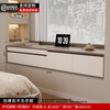 Mengphantes solid wood bay window desk cabinet retractable computer desk pull-out study desk window sill cabinet balcony drawer storage cabinet Chinese walnut + cream white desk model-A length 1800*depth 600*height 380mm ENF grade 17mm solid wood heavy-duty 53 load-bearing track