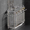 Ye Yu 304 stainless steel chopstick storage box chopstick barrel wall-mounted bucket basket holder kitchen stainless steel spoon quick cage thickened - double chopstick barrel thickened stainless steel chopstick cage free nail stickers