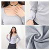 MJ STYLE Square Neck Slim Bottoming Shirt Women's 2026 Spring and Autumn New Style Simple Small Slim Korean Knitted Inner Top