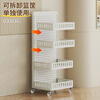 Zhuobo kitchen rack floor-standing storage rack metal bookshelf mobile storage rack snack rack SJ21 white four-layer