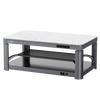 AUX 2025 New Electric Heating Table Heating Table Home Rectangular Fire Table Dining Table Integrated Lift Coffee Table Living Room Upper and Lower Heating Electric Heating Stove Coffee Table Indoor Removable Coffee Table Fashion/Titanium Gray 1.2 Meter No Cooking Voice Double Lift + Zipper Table Cover
