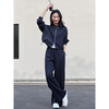 Fanximan's popular and beautiful suits for women this year, new autumn stand-up collar jacket and trousers suit, denim blue L