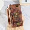 Scarecrow 2025 New Genuine Leather Light Luxury Women's Wallet Retro Personalized Color Rubbed Multi-Slot Long Bag for Girlfriend Wife Mom Mother Gift Retro Brown