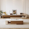 Notason slate coffee table living room 2025 new small apartment home modern high-end French coffee table cream style retractable burnt tea + khaki retractable coffee table