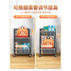 He Jiangong's school bag storage rack is a floor-standing mobile under-table book storage device for children's strollers. Deskside bookshelf with wheels. 2-pack gray ~ Adjustable layer height. Carbon steel paint ~ Second child welfare model. 3 layers