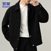 ROMON jacket men's autumn and winter trendy casual loose lapel jacket men's versatile clothes men's black XL