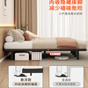 Shantou Lincun modern simple double suspended bed without bedside tatami single iron bed frame dormitory rental room row frame bed black daily style (just a bed) upgraded and thickened 1000mm*1900mm