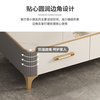 Tuorun high-leg slate coffee table TV cabinet combination set coffee table living room small apartment coffee table light luxury high-end 2025 snow mountain white slate + golden bracket 1.6 meters three-drawer TV cabinet