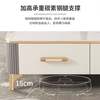 Tuorun high-leg slate coffee table TV cabinet combination set coffee table living room small apartment coffee table light luxury high-end 2025 snow mountain white slate + golden bracket 1.6 meters three-drawer TV cabinet