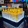 NIOFOA JUR upgraded ice pattern wine frame bar luminous ice bucket KTV party creative acrylic beer frame anti-fall champagne bucket ice pattern square 24 pieces single color