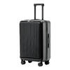 Side-opening cover, expandable suitcase, multi-functional trolley case, business travel suitcase, large-capacity password case, black 20 inches, boardable