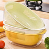 He Jiagong vegetable washing basket double-layer transparent drain basket household kitchen vegetable basket multi-functional fruit washing basin vegetable basin white double-layer drain basket 2 pieces