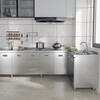 He Jiagong Ji Litian customized 304 all-stainless steel kitchen cabinets thickened integrated cabinets kitchen stove integrated cabinets upgraded thickened 1 meter flat style