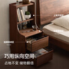 Pusu wood bedside table bedroom black walnut solid wood storage cabinet minimalist small cabinet narrow side cabinet Bandao bedside table丨Early March