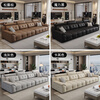 Suizhi leather sofa government subsidy Italian minimalist style straight home sofa living room 2025 new leather art sofa small four-seater 2.8m straight with same style footrest upgraded contact surface thickened leather + imported washed latex cushions