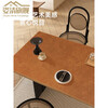 XMSJ cowhide tablecloth, light luxury and high-end dining table mat, no-wash, oil-proof, waterproof, anti-scalding, coffee table, tabletop protection pad, sideboard, light tea brown, double-sided, no-wash, easy to care for, 70*140cm