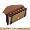Burberry (BURBERRY) plaid leather and canvas wallet women's tan New Year's gift basic outfit (bag + dust bag)