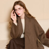 Tricolor 100 sheep wool 2025 winter new double-sided woolen coat scarf woolen jacket S