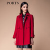 PORTS Women's Autumn and Winter New Double-breasted Red Woolen Jacket Red 2